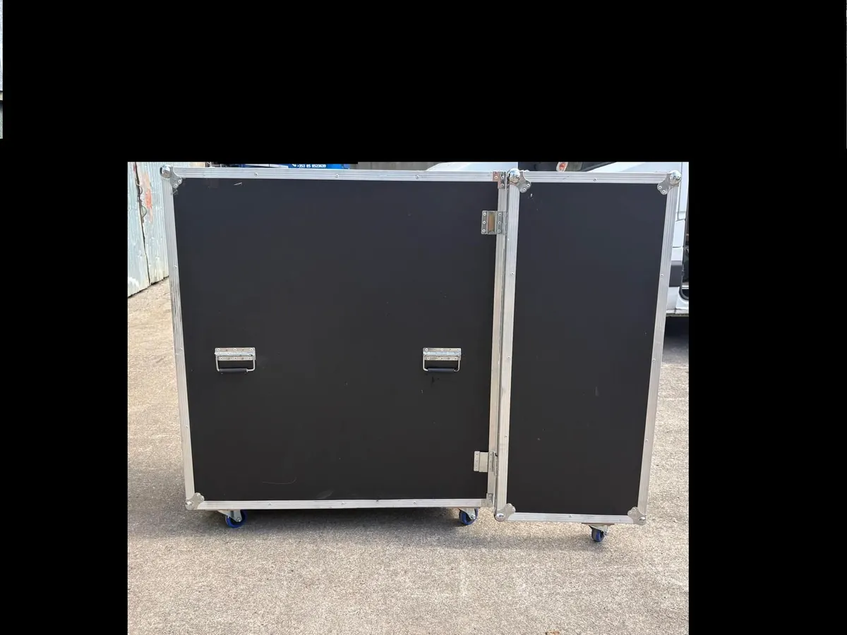 Large black plywood equipment flight case - Image 1