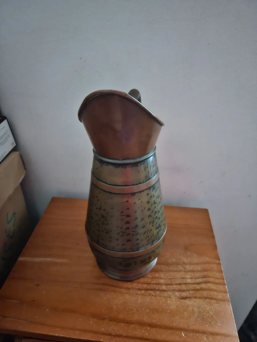 Vintage Brass and Copper Jug - Image 2