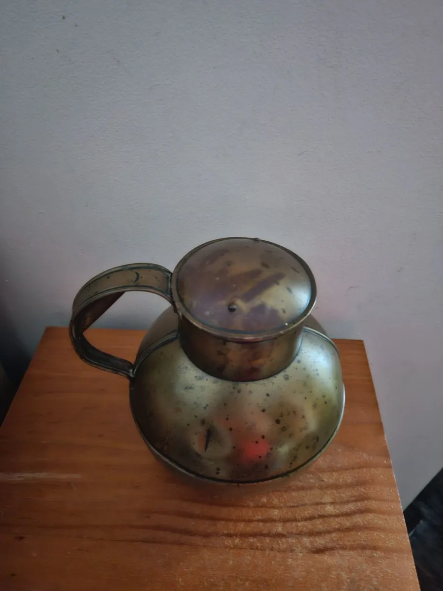 Vintage Antique Brass Pot - Image 1