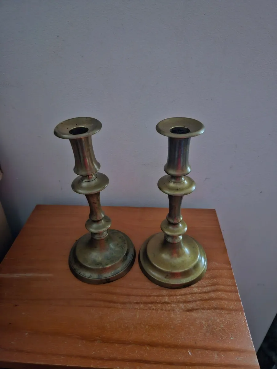 Vintage Brass Candle Sticks - Image 1