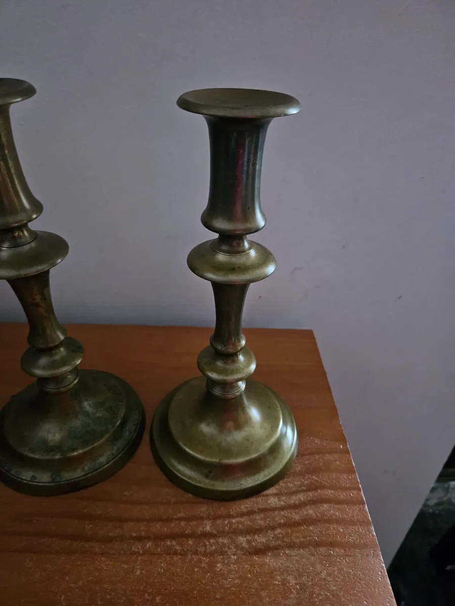 Vintage Brass Candle Sticks - Image 3