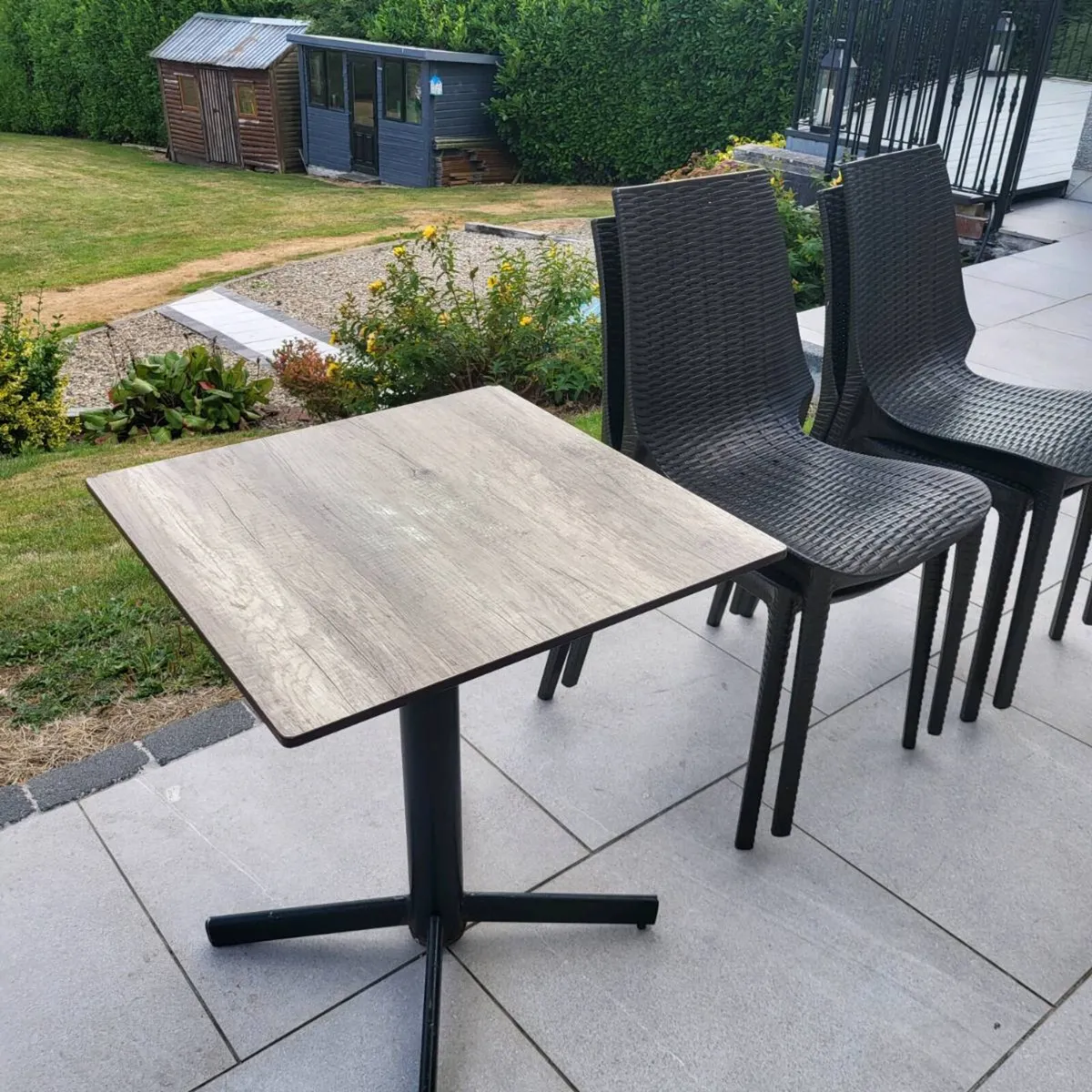 Garden table, 4 Rattan Chairs - Image 3