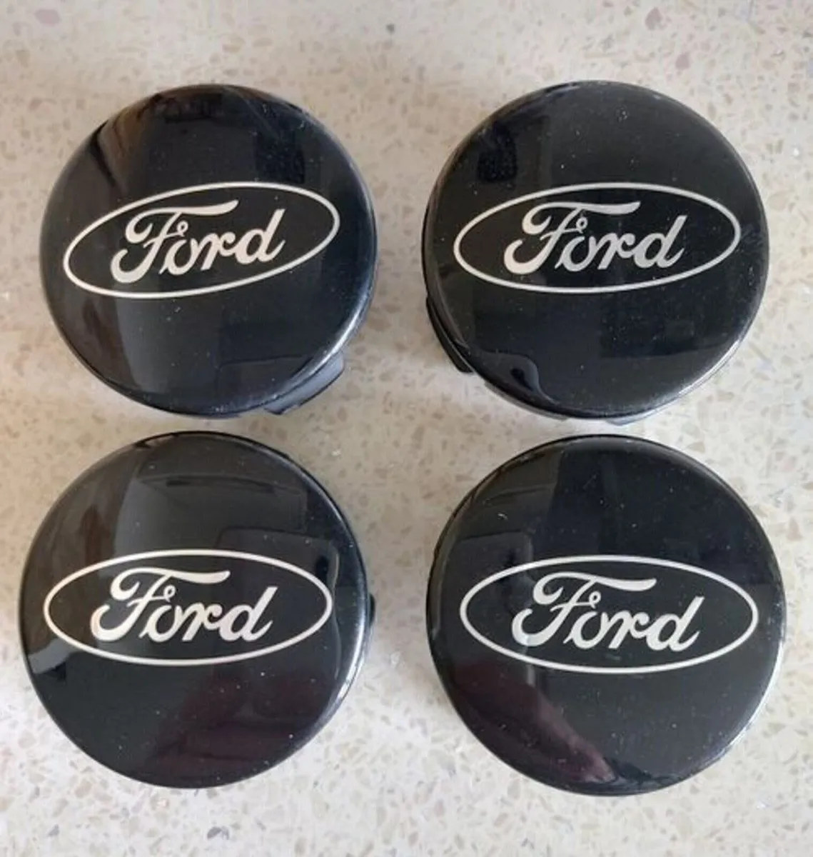4 x Ford black centre caps  - FREE POST - Image 1