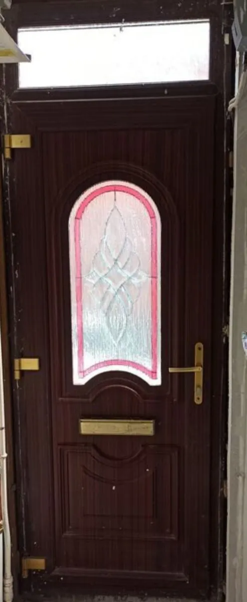 Brown pvc double glazed door - Image 2