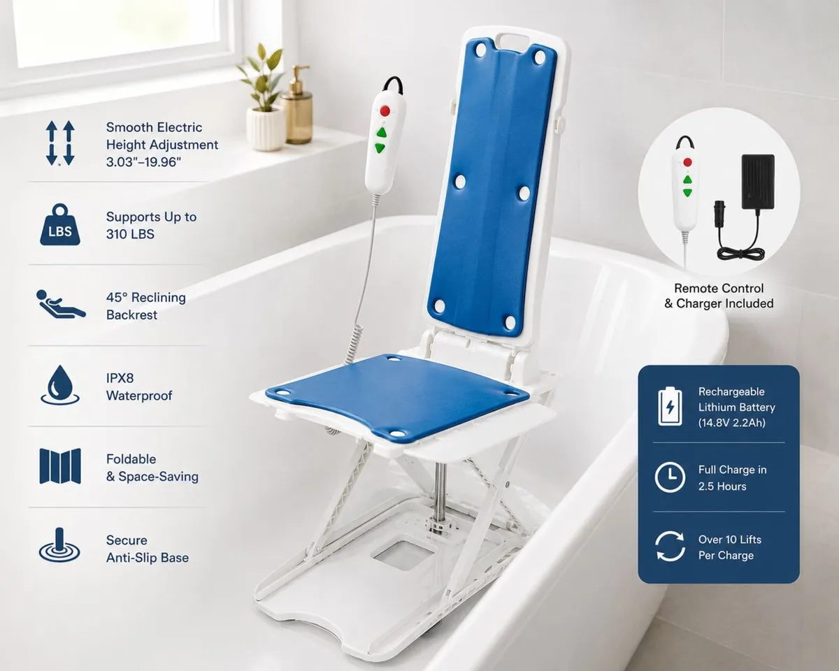 Electric Bath Lift Chair with Remote Control – 140 - Image 1