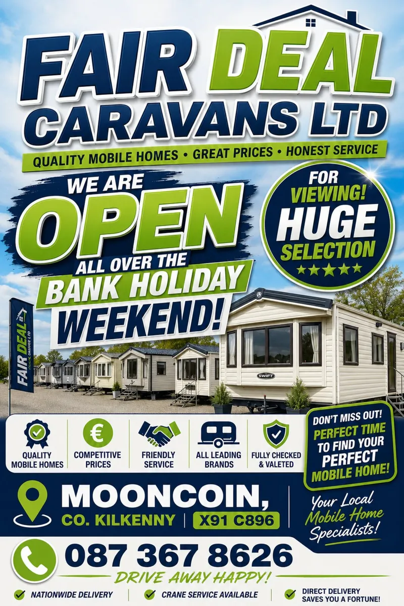 🏡 FAIR DEAL CARAVANS LTD  BANK HOLIDAY WEEKEND ME - Image 1