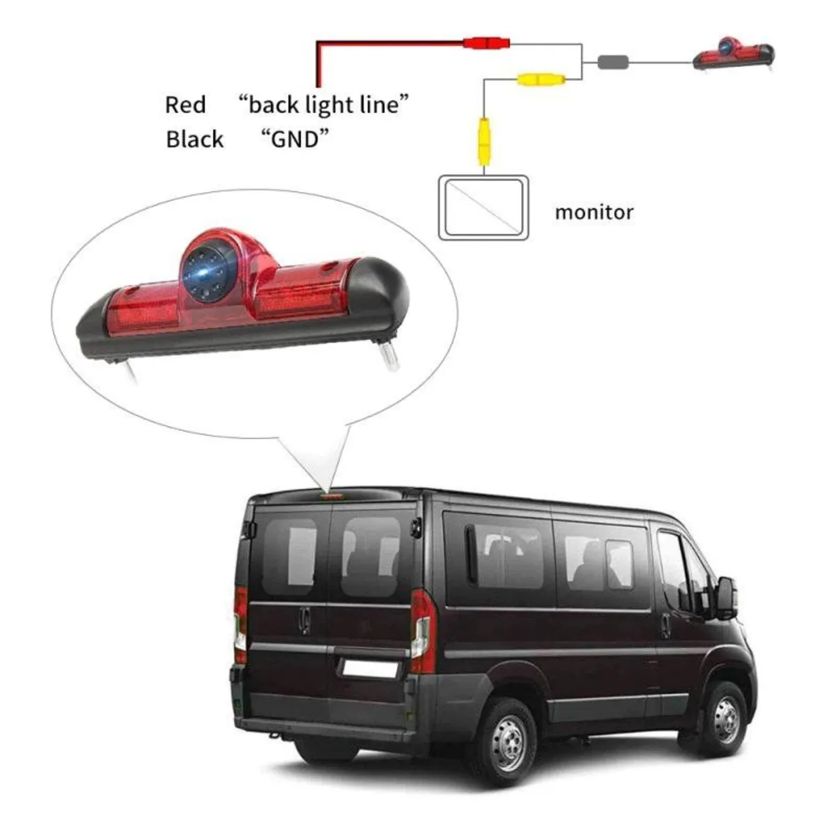 Brake Light Reversing camera kit for Fiat Citroen - Image 2