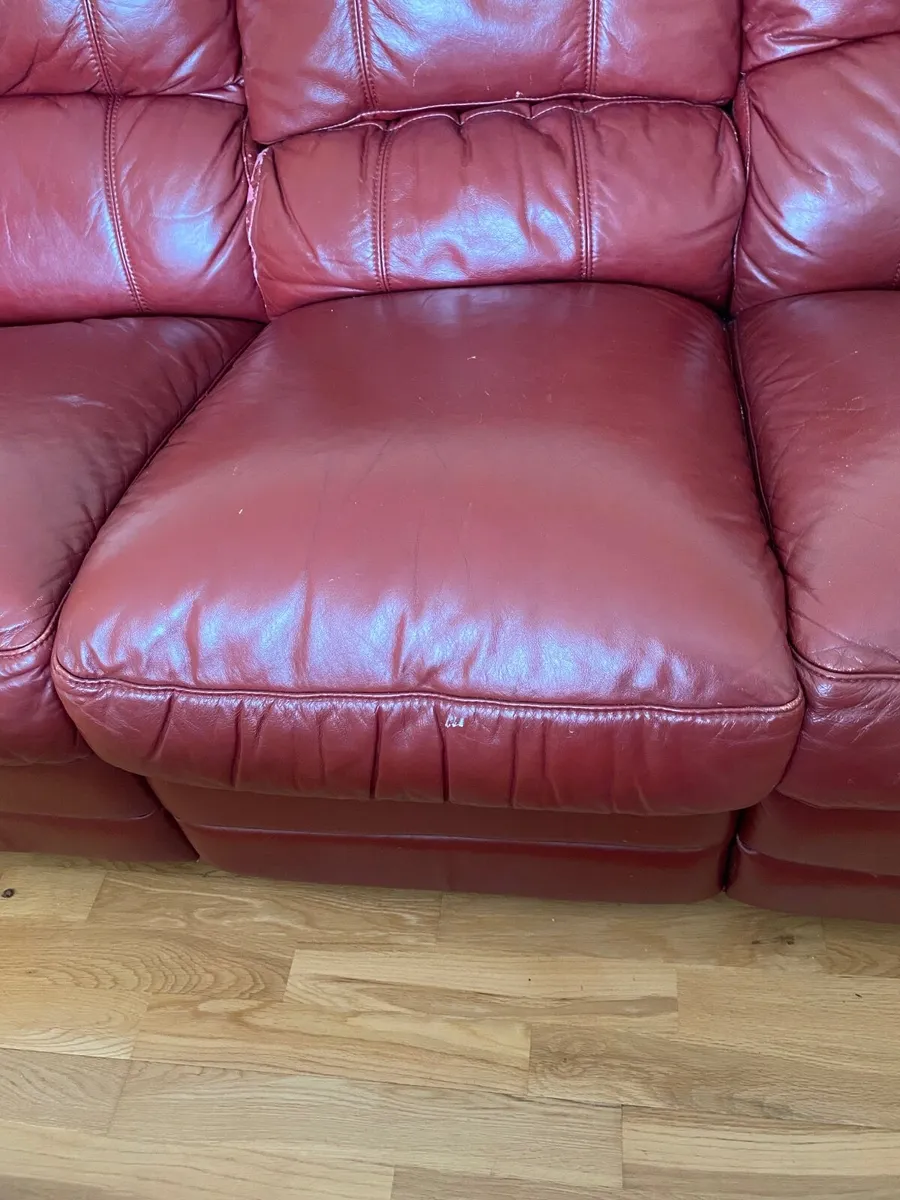 Leather 3 seater sofa. - Image 2
