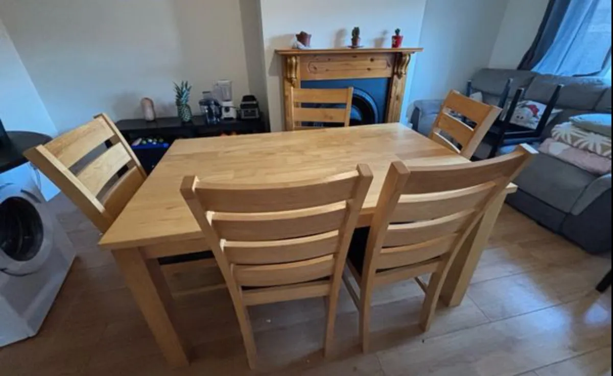 Dinning table and 6 chairs (5 ft) - Image 3