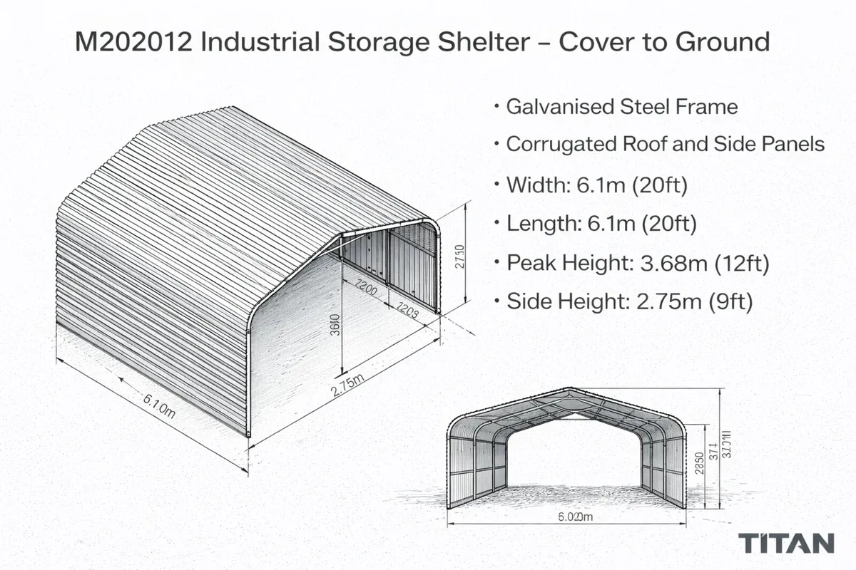 Galvanised Steel Metal Shed Kit Canopy - Image 3