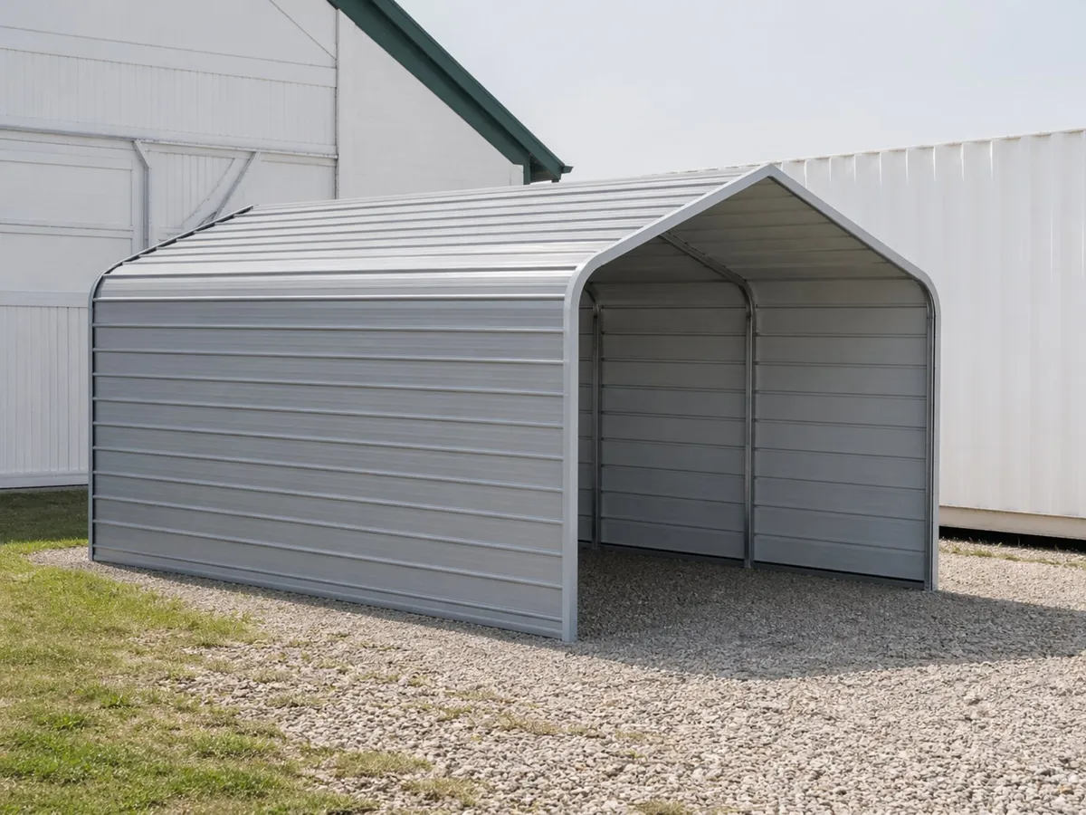12ft x 20ft Galvanised Steel Metal Carport Shed - Image 1