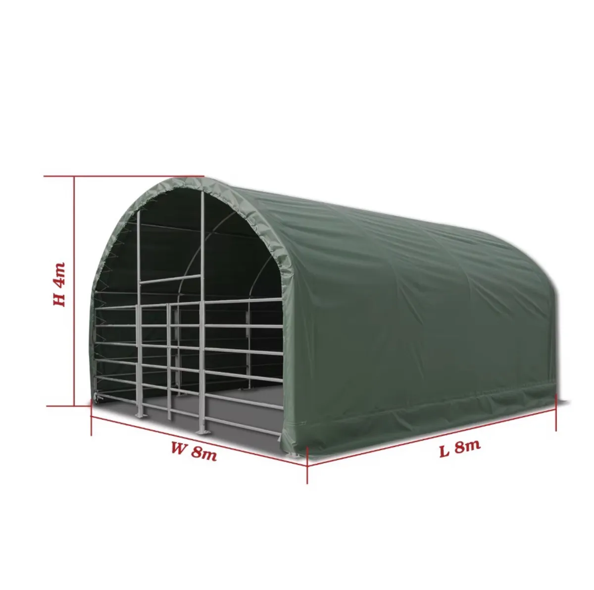 6m x 6m Animal Livestock Shelter 900g PVC - Image 3