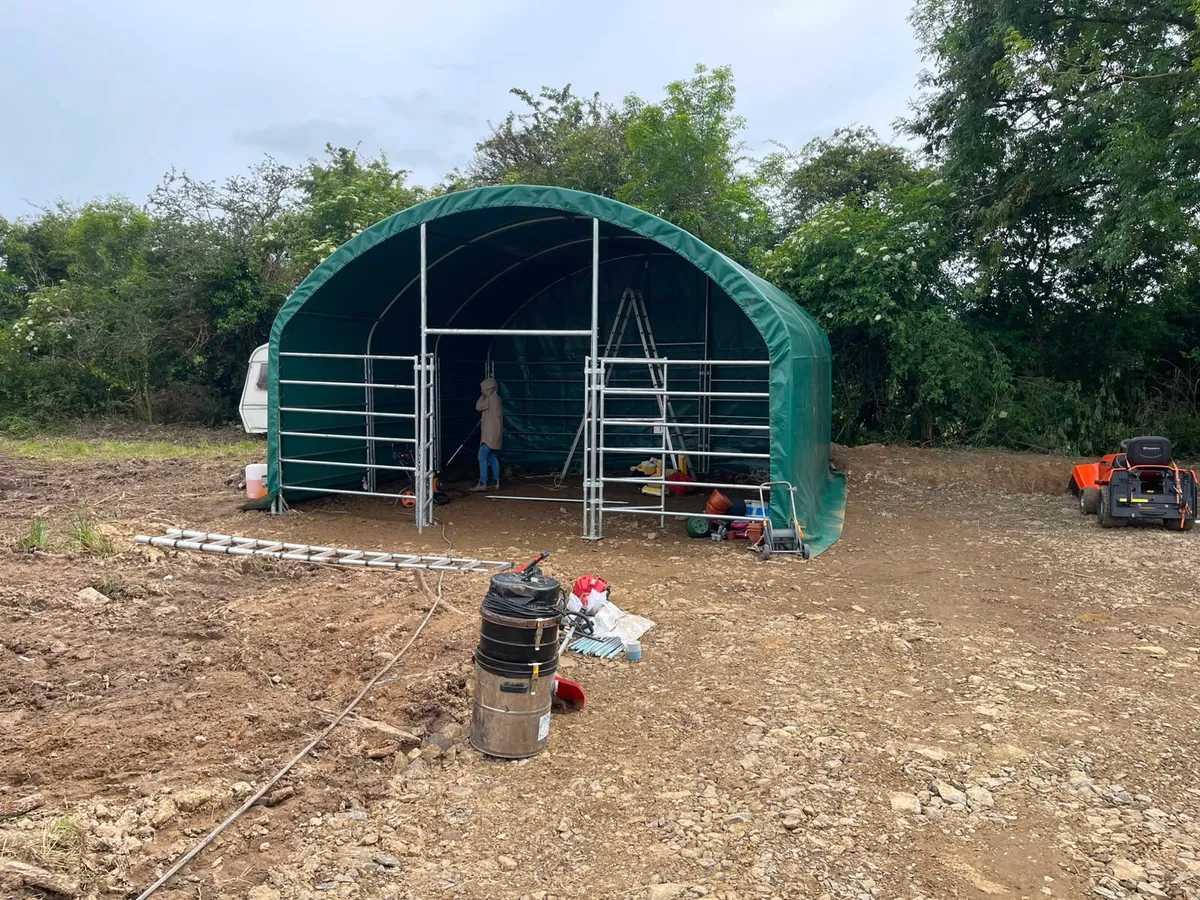 6m x 6m Animal Livestock Shelter 900g PVC - Image 1