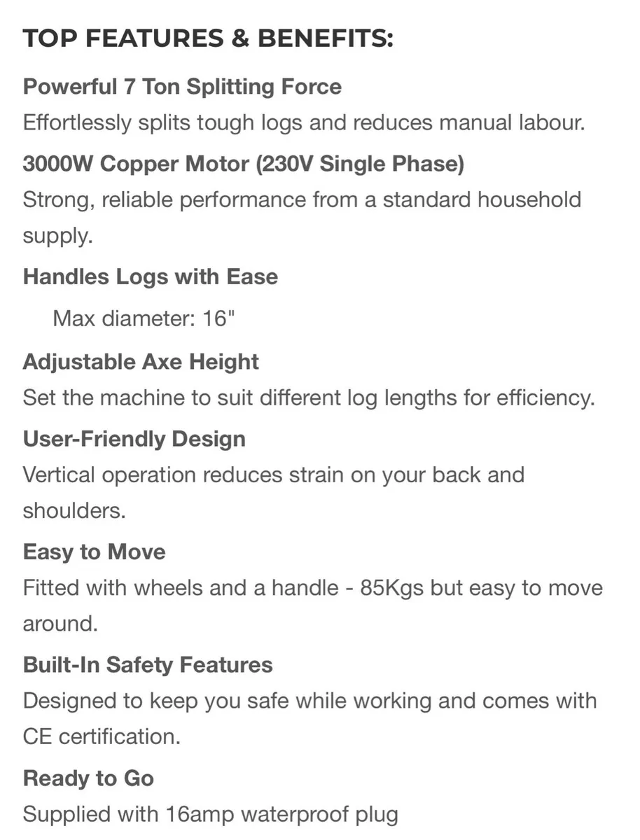 Max Axe 7 tonne electric splitter (motor issue) - Image 3
