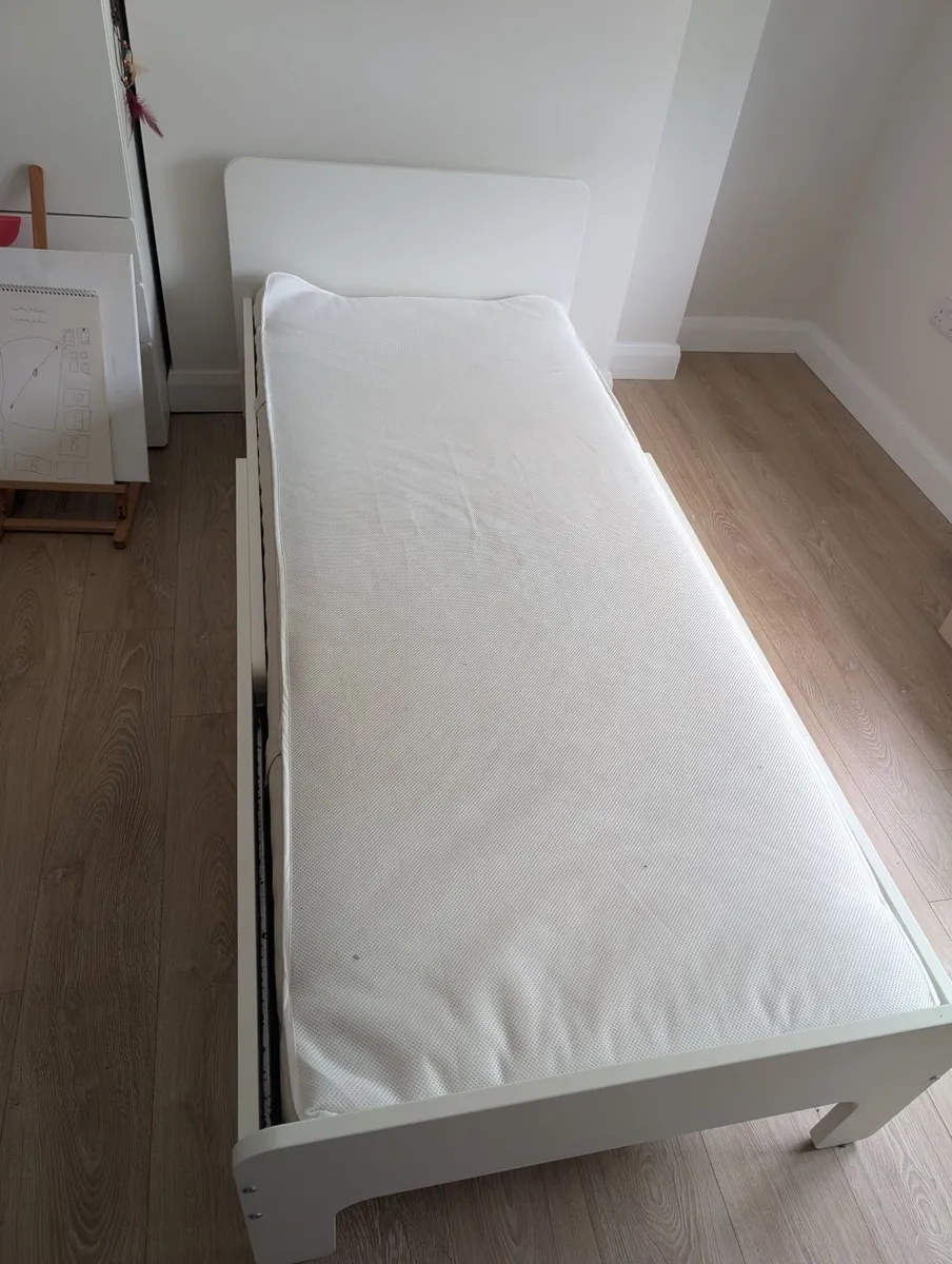 Ikea Childrens Bed, Mattress, and Protector - Image 4