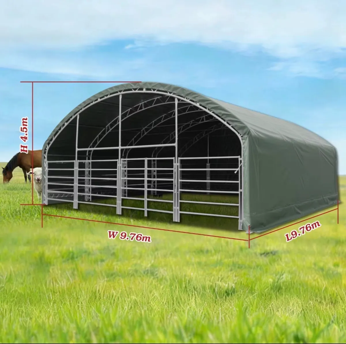 Livestock Animal Shelter Double Trussed 900g PVC - Image 4