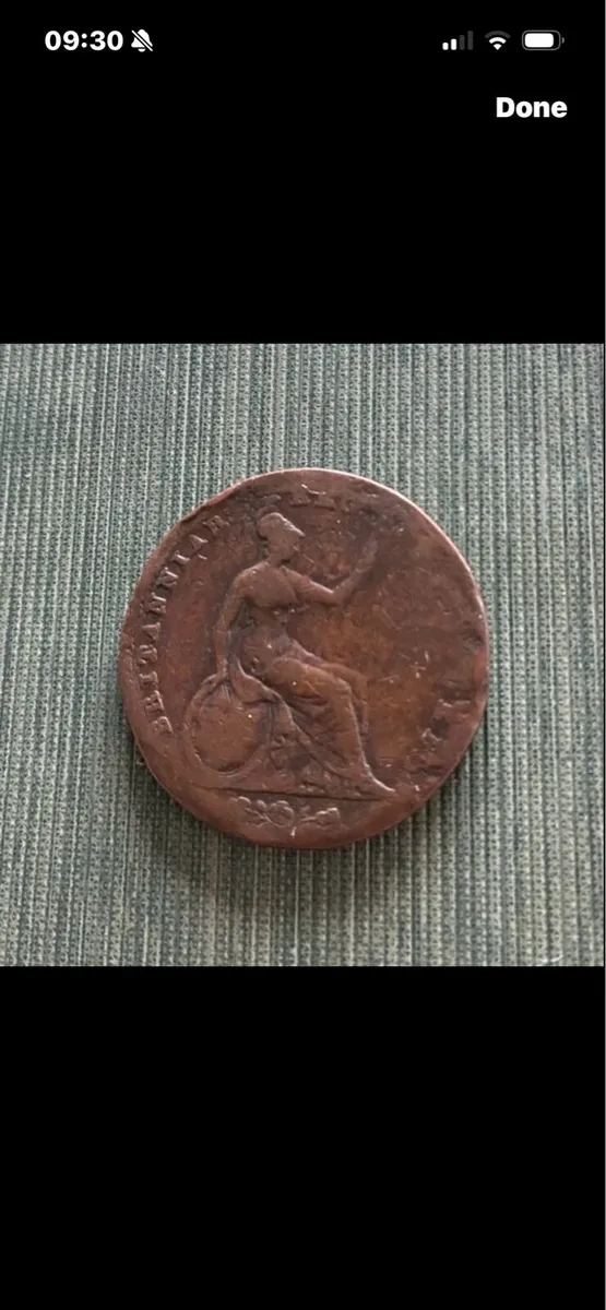 1854 Queen Victoria Copper Half Penny Coin - Image 2