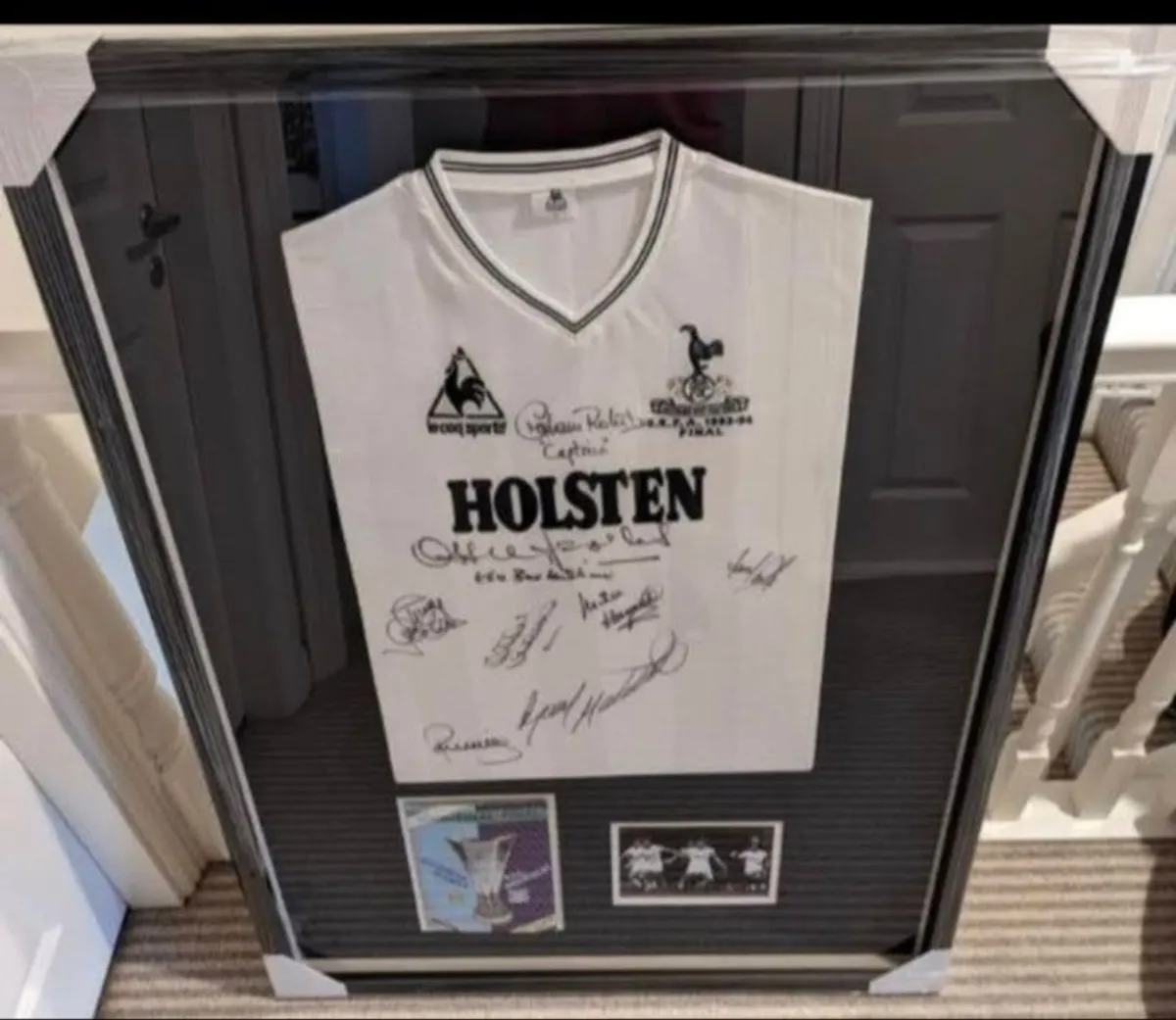 Tottenham 1984 UEFA signed jersey with programme - Image 1