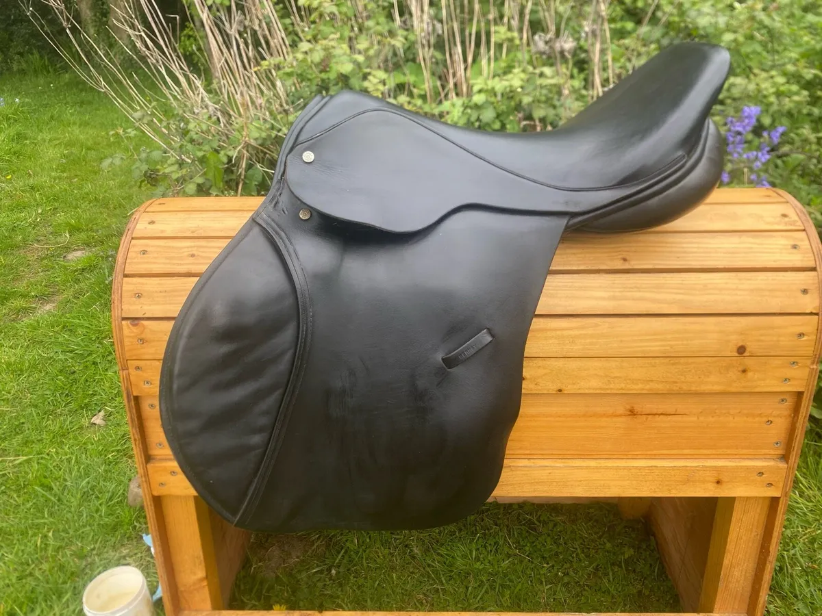 18” Berney black Leather jump saddle new model - Image 1