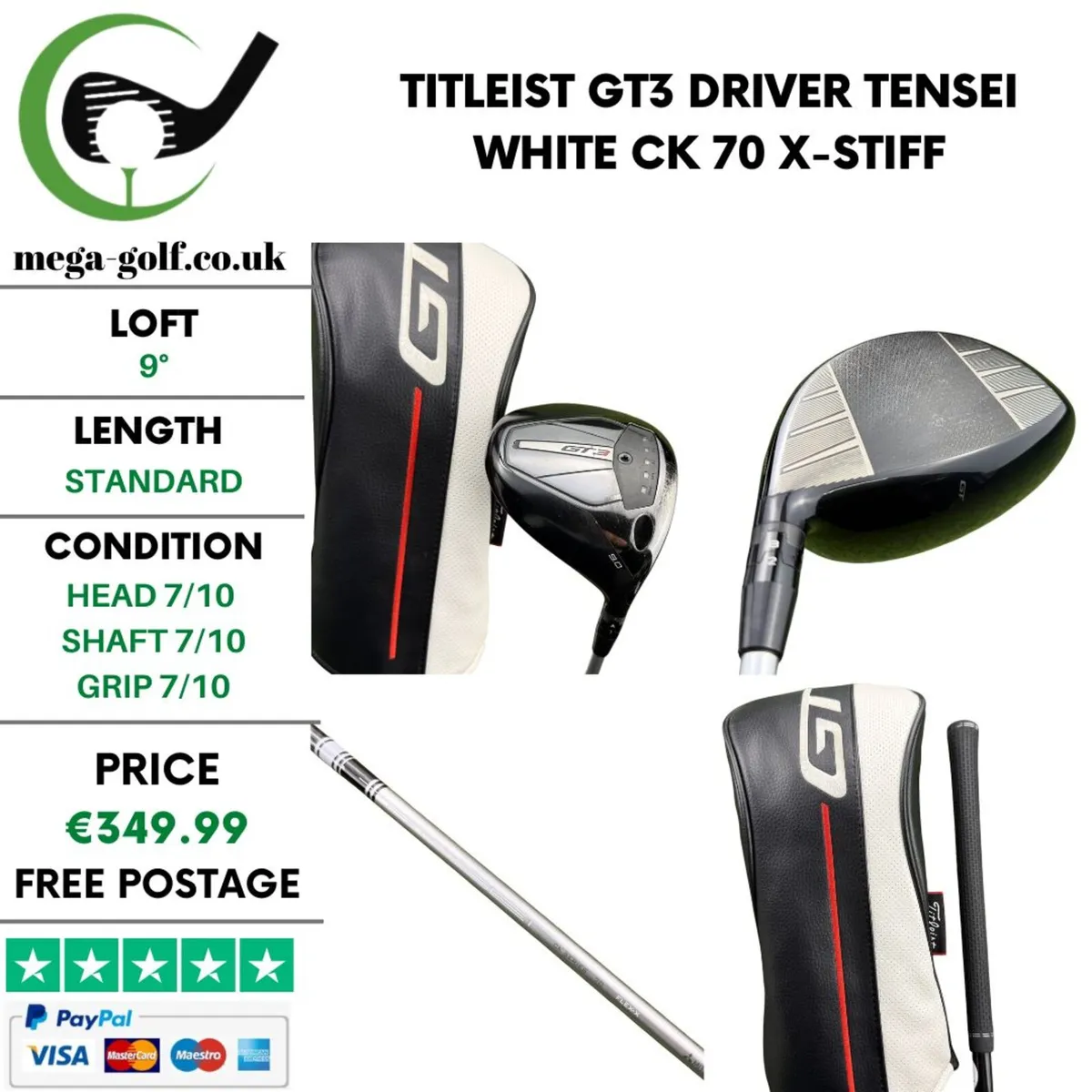 Titleist GT3 Driver / 9° / X-Stiff - Image 1