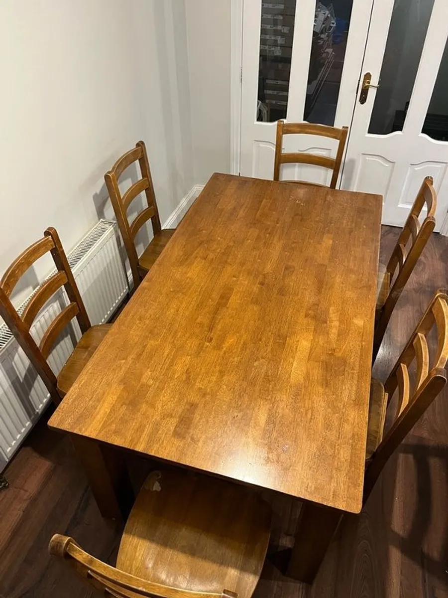 Hardwood Dining Table and 6 Chairs OPEN TO OFFERS - Image 1
