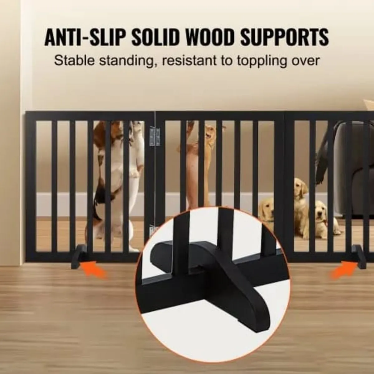 VEVOR Free Standing Dog Gate, 24" H x 60" W Frees - Image 3