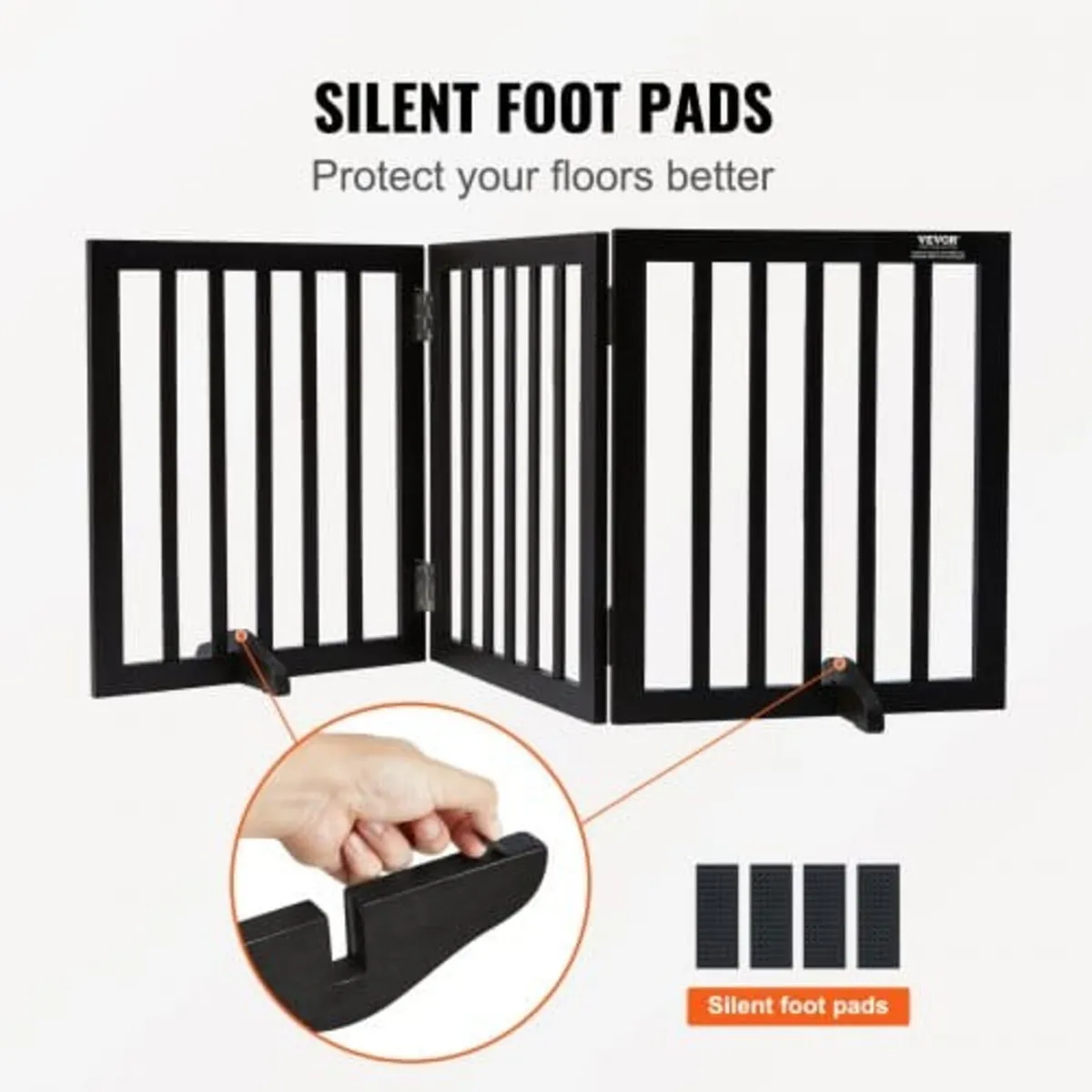 VEVOR Free Standing Dog Gate, 24" H x 60" W Frees - Image 4