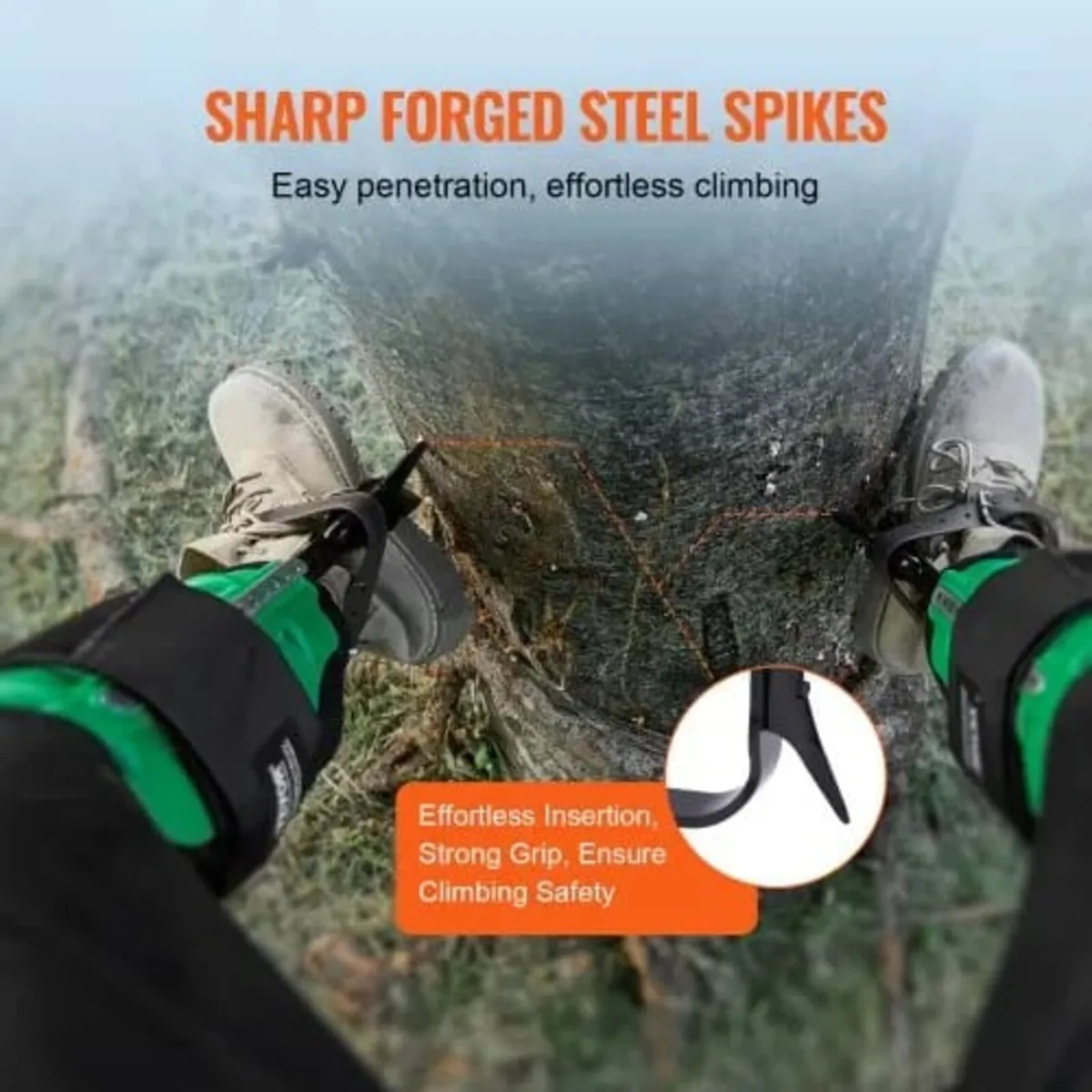 Tree Climbing Spikes, 1 Pair Alloy Steel Climbing - Image 4