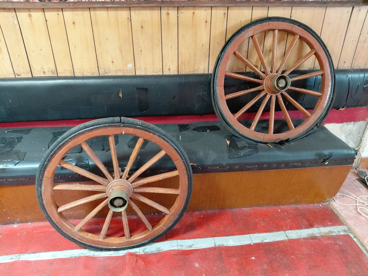 Vintage Wooden Cart Wheels - Excellent Condition - Image 1