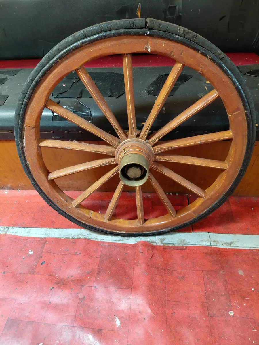 Vintage Wooden Cart Wheels - Excellent Condition - Image 2