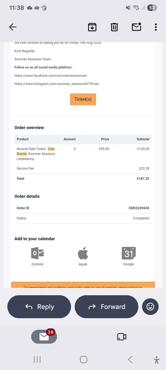 Cian Ducrot tickets