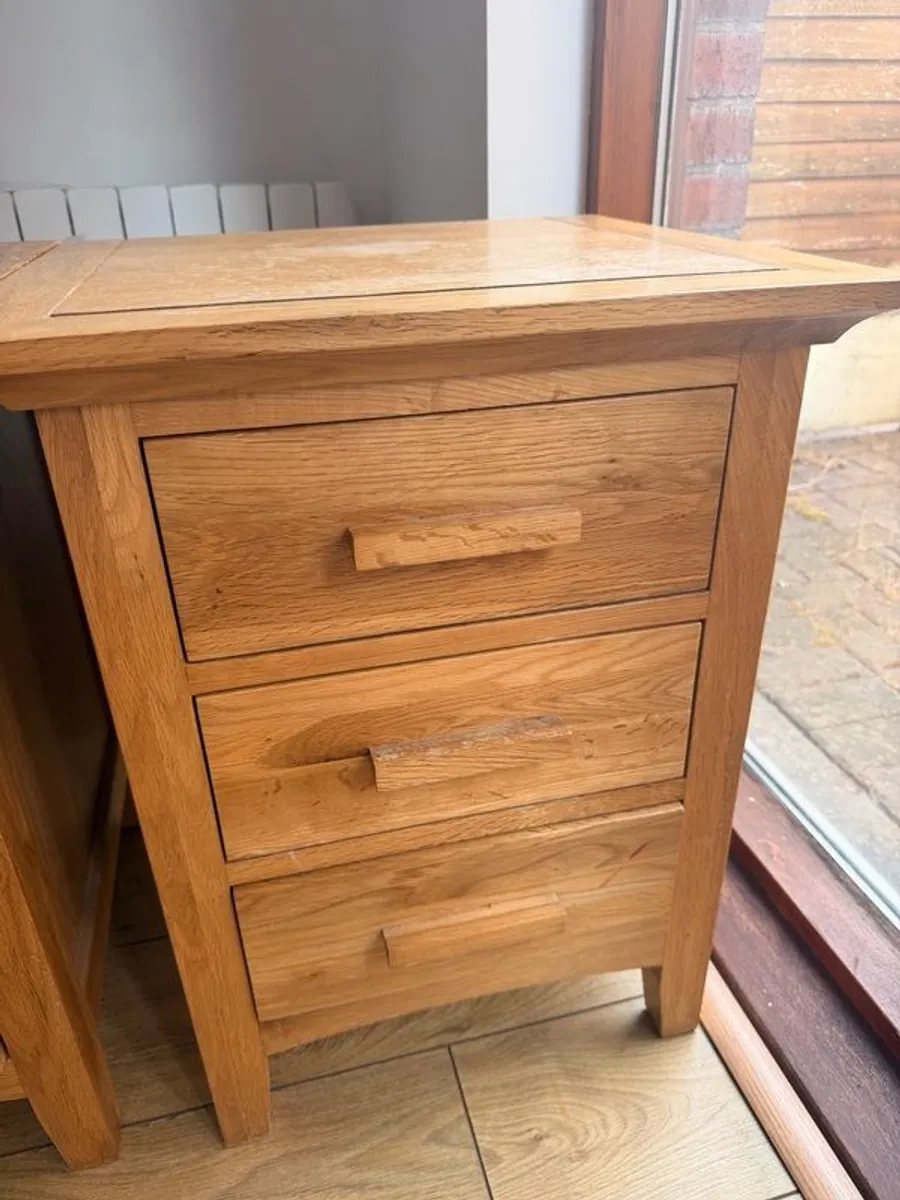 2 Solid Oak Bedside Table - Image 3