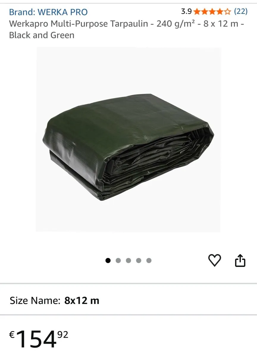 Tarpaulin 12m x 8m Heavy Duty Green 240g - Image 1