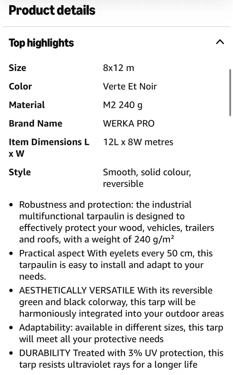 Tarpaulin 12m x 8m Heavy Duty Green 240g - Image 3
