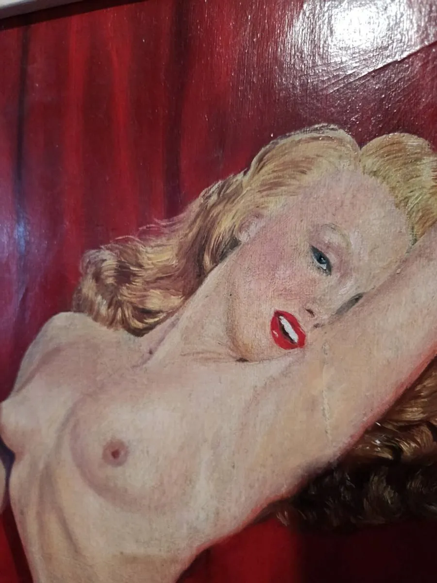 Marilyn Monroe oil painting in wooden frame - Image 2