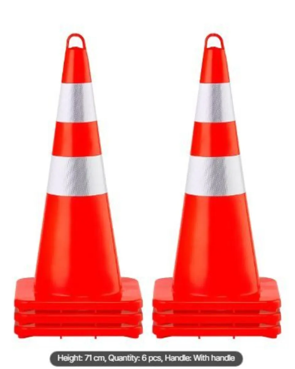 Safety Cones, 6 x 28" Traffic Cones - Image 1