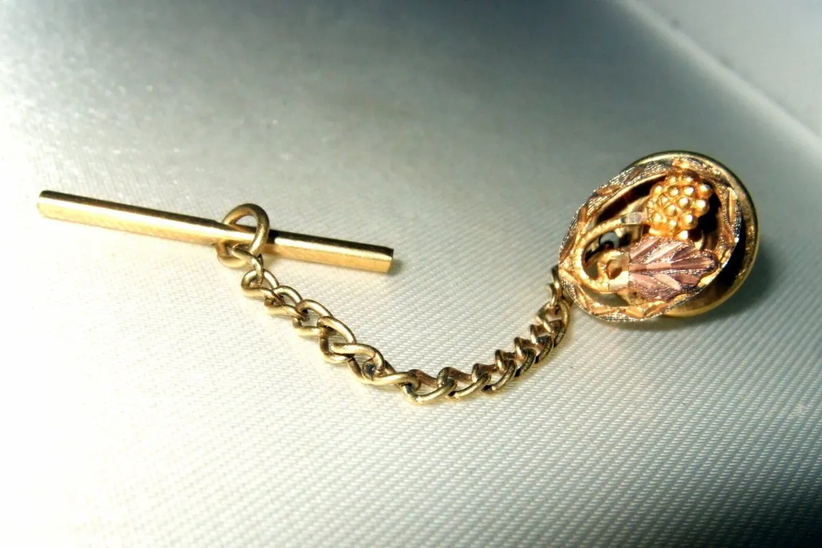 Pristine Vintage Black Hills 10k/12k Gold Tie Pin - Image 4