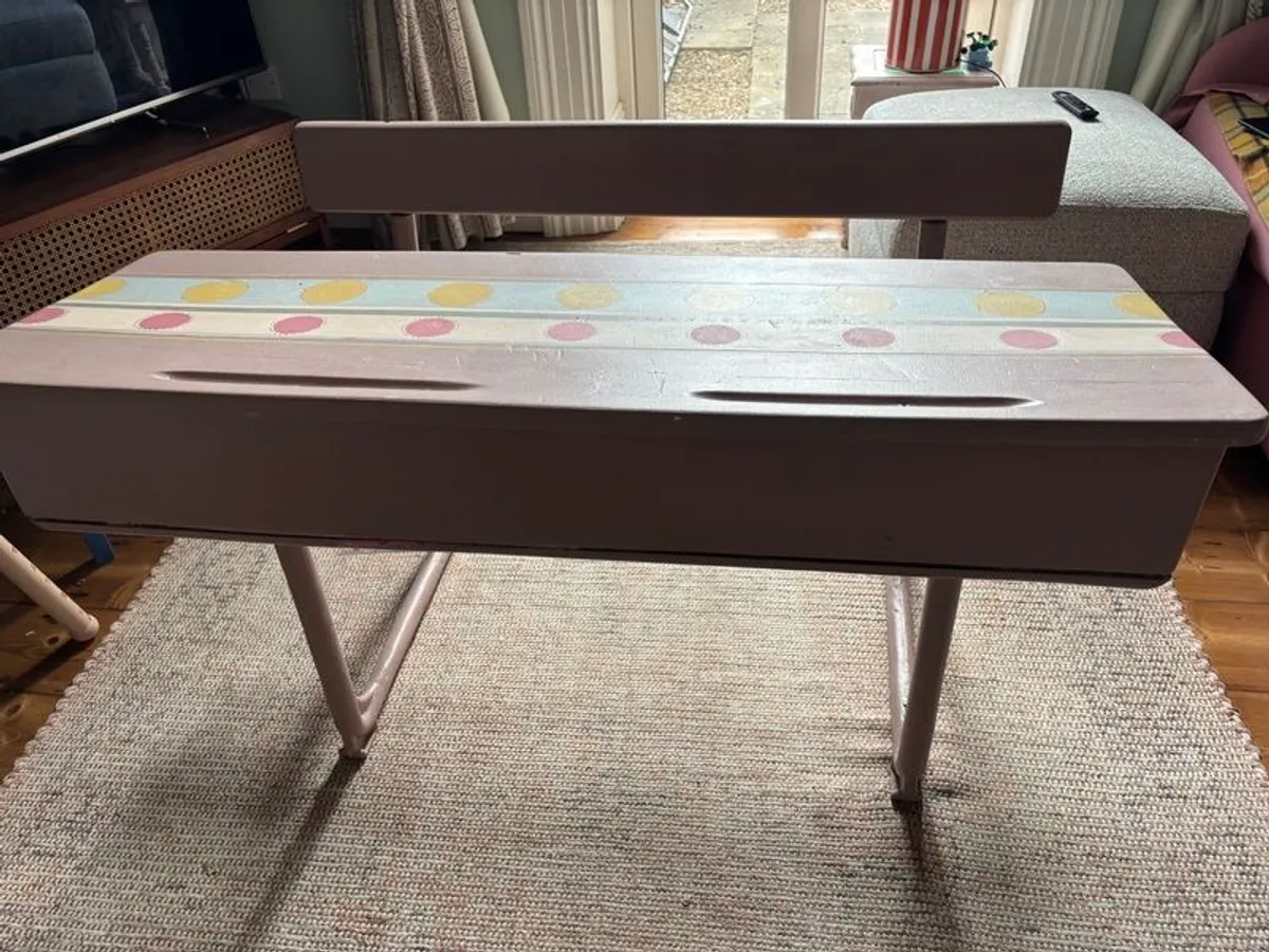vintage hand painted school desk - Image 2