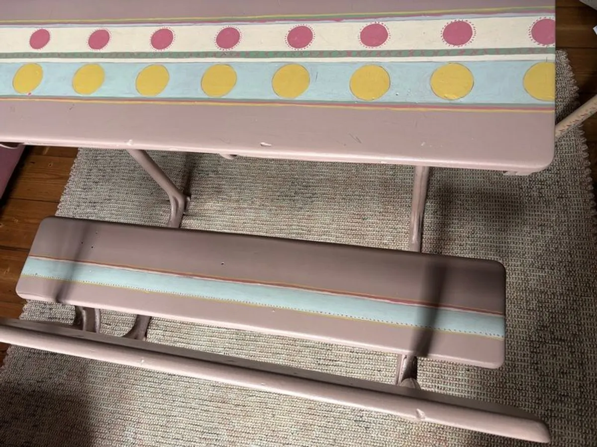 vintage hand painted school desk - Image 3