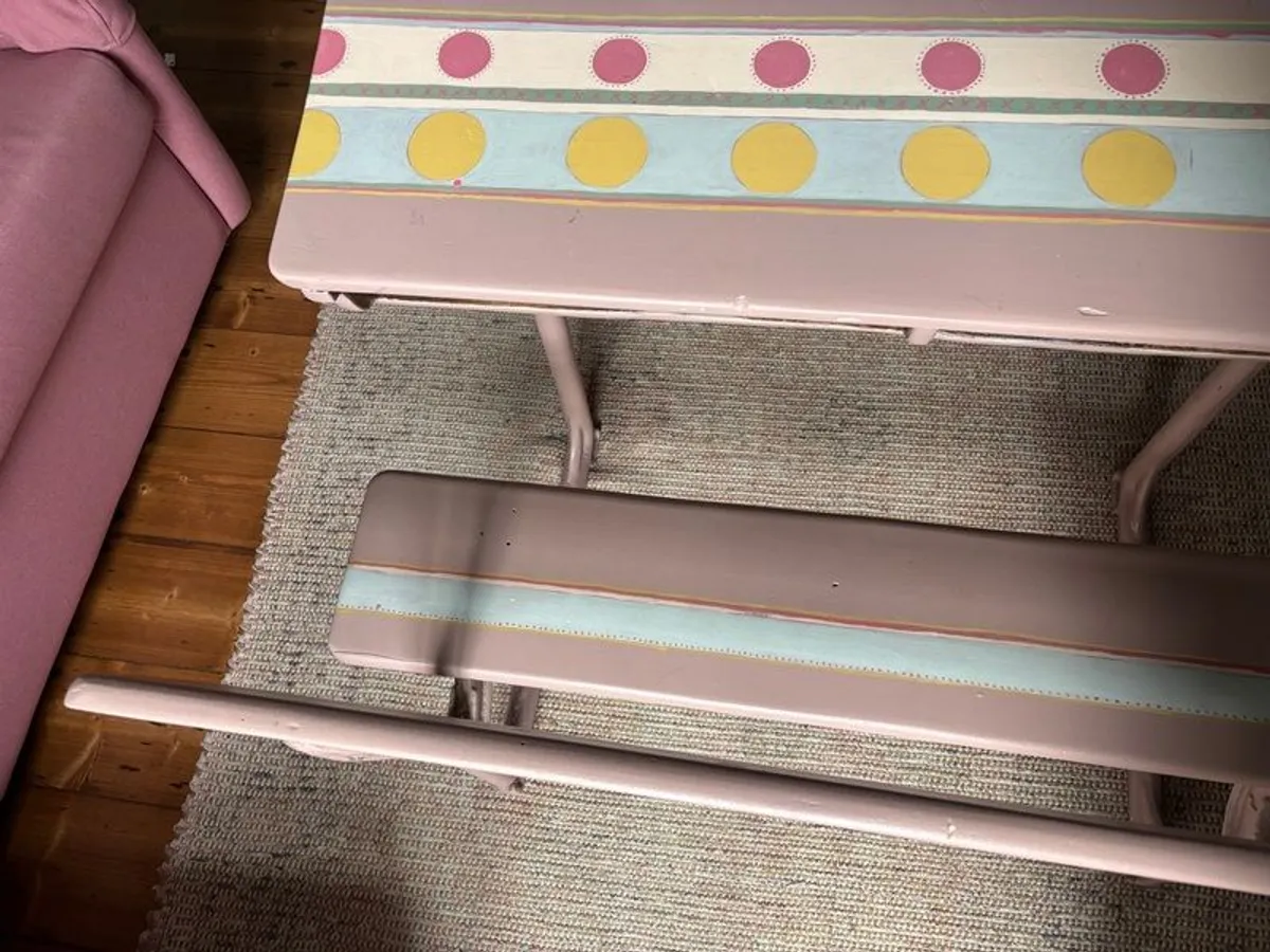 vintage hand painted school desk - Image 4