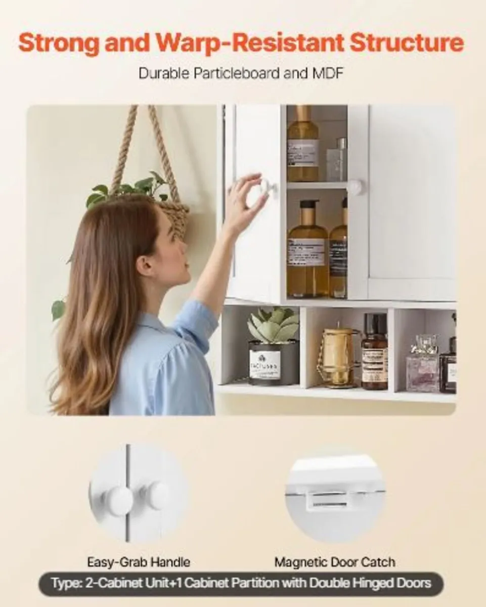 Bathroom Wall Cabinet, 2 Doors - Image 2
