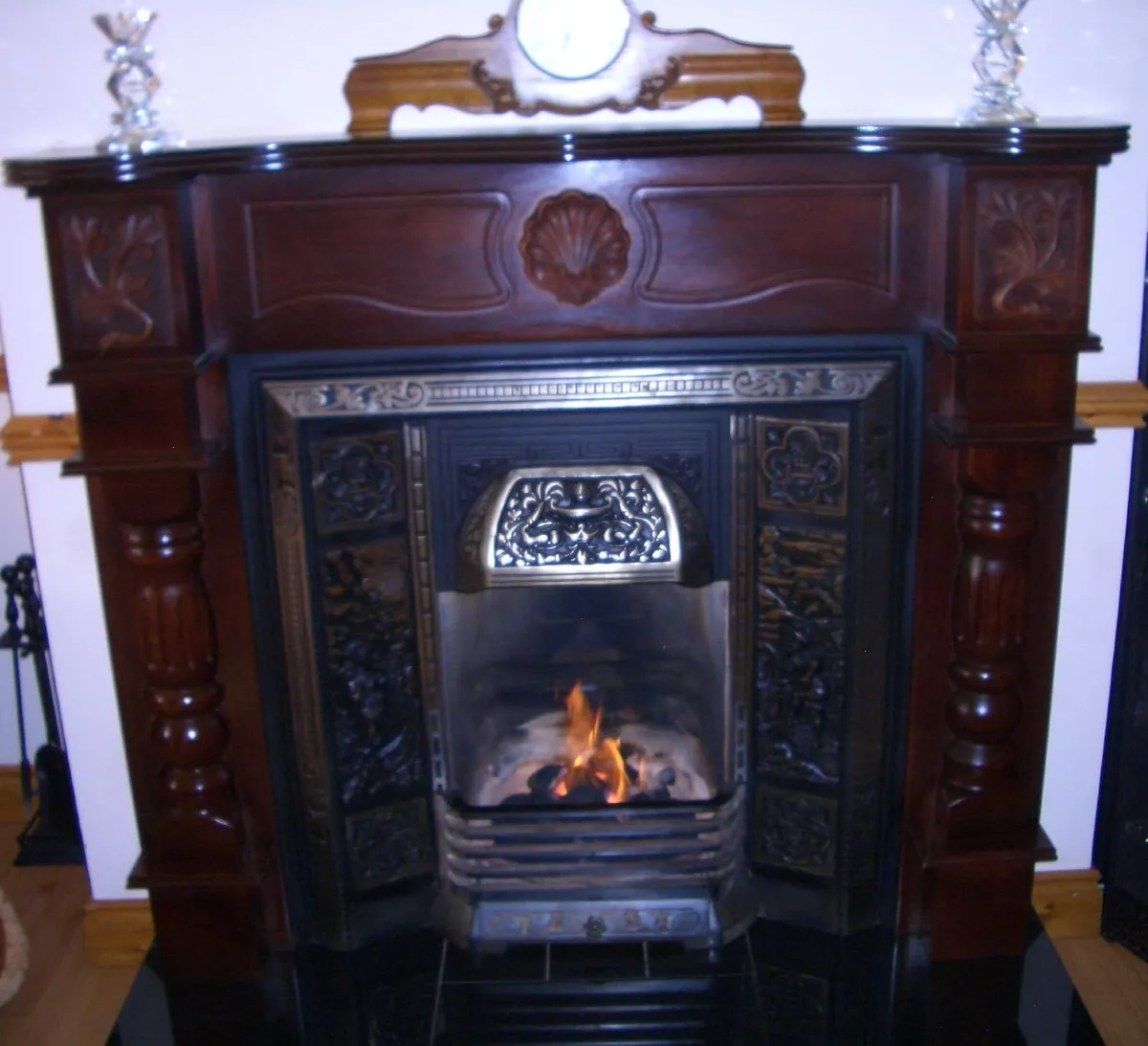 Mahogany Wooden Mantle Fireplace - Image 3
