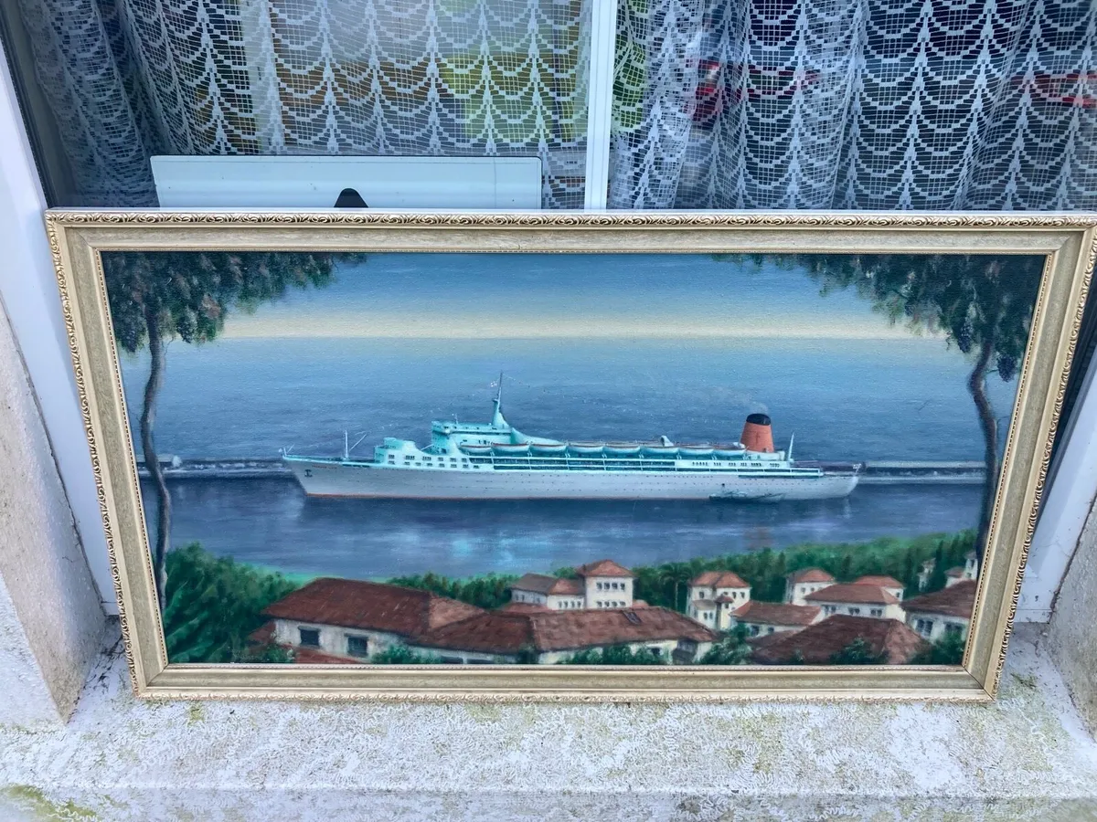 Ss southern cross ocean liner painting free post - Image 1