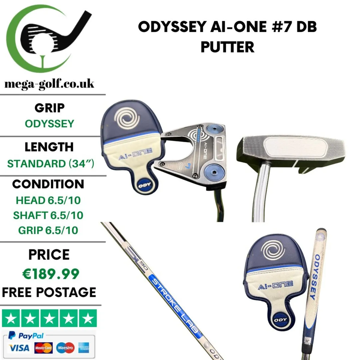 Odyssey Ai-One #7 DB Putter / 34" - Image 1