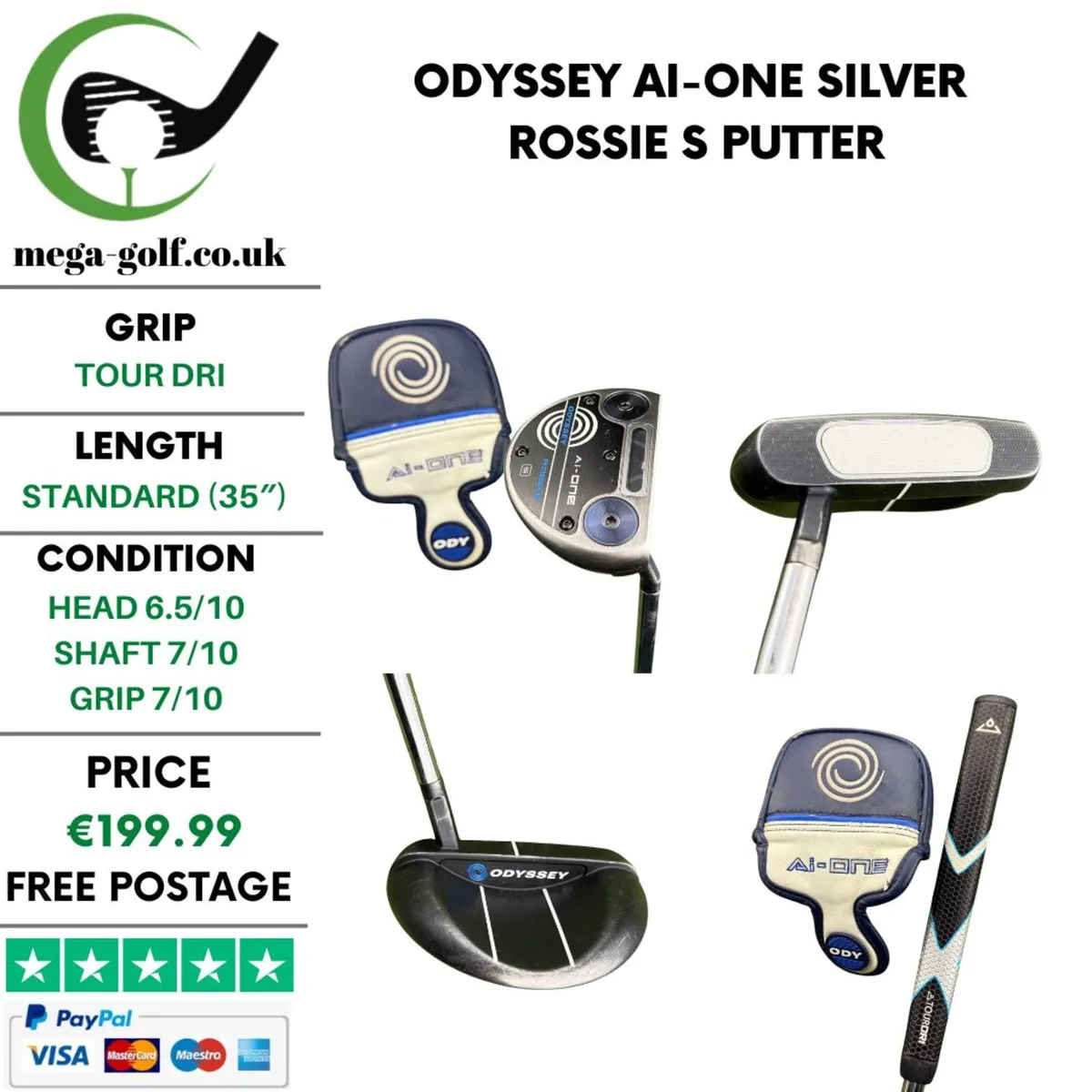 Odyssey Ai-One Silver Rossie S Putter / 35" - Image 1