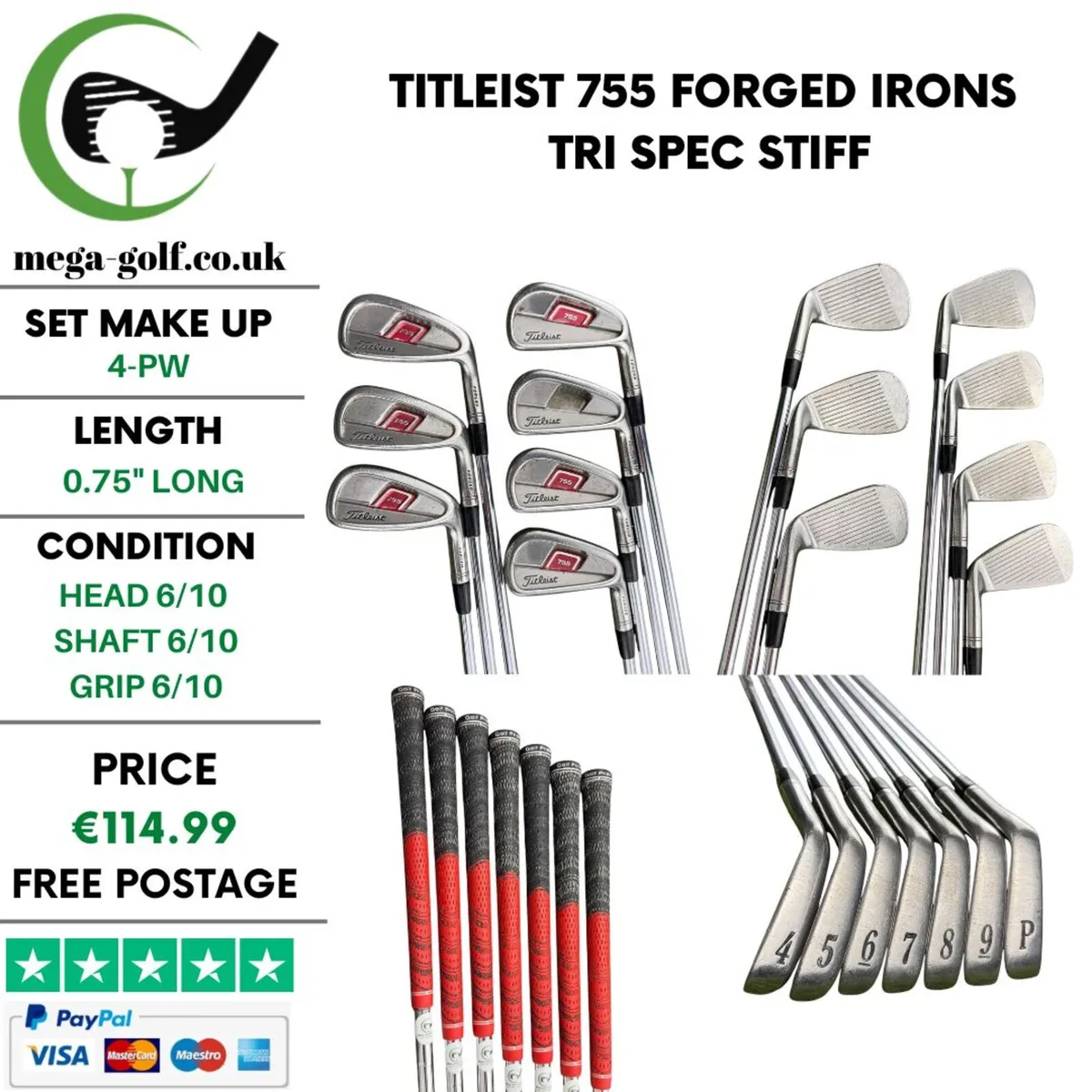 Titleist 755 Forged Irons / 4-Pw / Tri Spec Stiff - Image 1