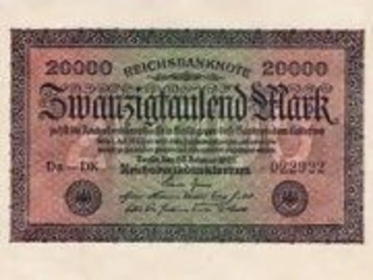 1923 German banknote 20000 Marks