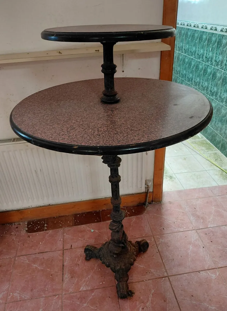 Pub Two Tier Table, Circular Tables and Bar Stools - Image 2