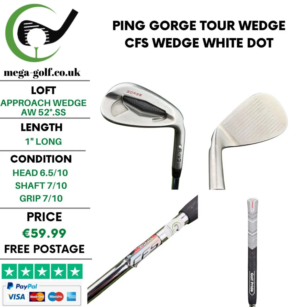 Ping Gorge Tour Wedge Aw 52°.SS / CFS Wedge - Image 1