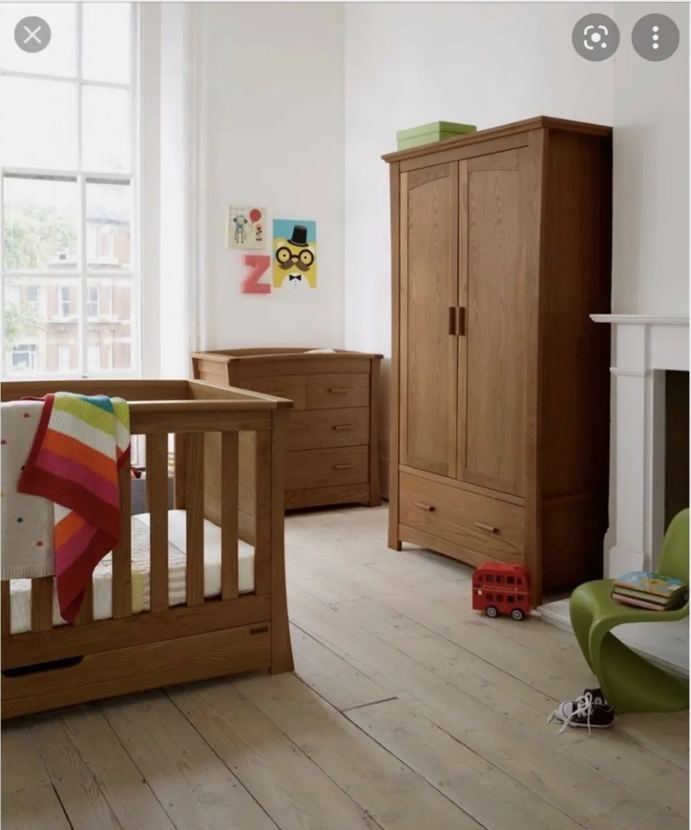 Mamas and Papa’s Cotbed, Wardrobe, Dresser - Image 1